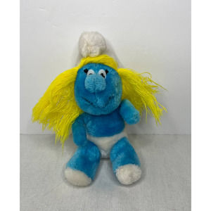 Smurfette Stuffed Sitting Plush Doll Toy Girl The Smurfs 8" Tall